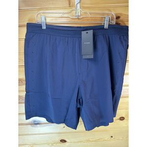 Ten Thousand Lined Session Athletic Shorts Men's 2XL XXL Navy Blue 7" Inseam NWT